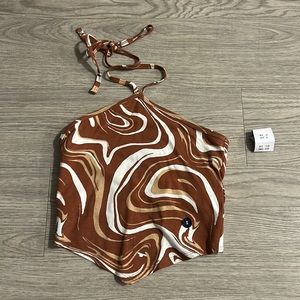 Brown Halter Crop Top